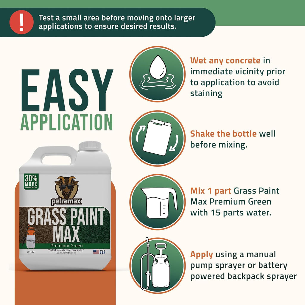 PetraMax Green Grass Paint for Lawn Dye - Maintain Turf or Green Grass, Spray Paint for Lawn & Shrubs Easy Spray, Pairs