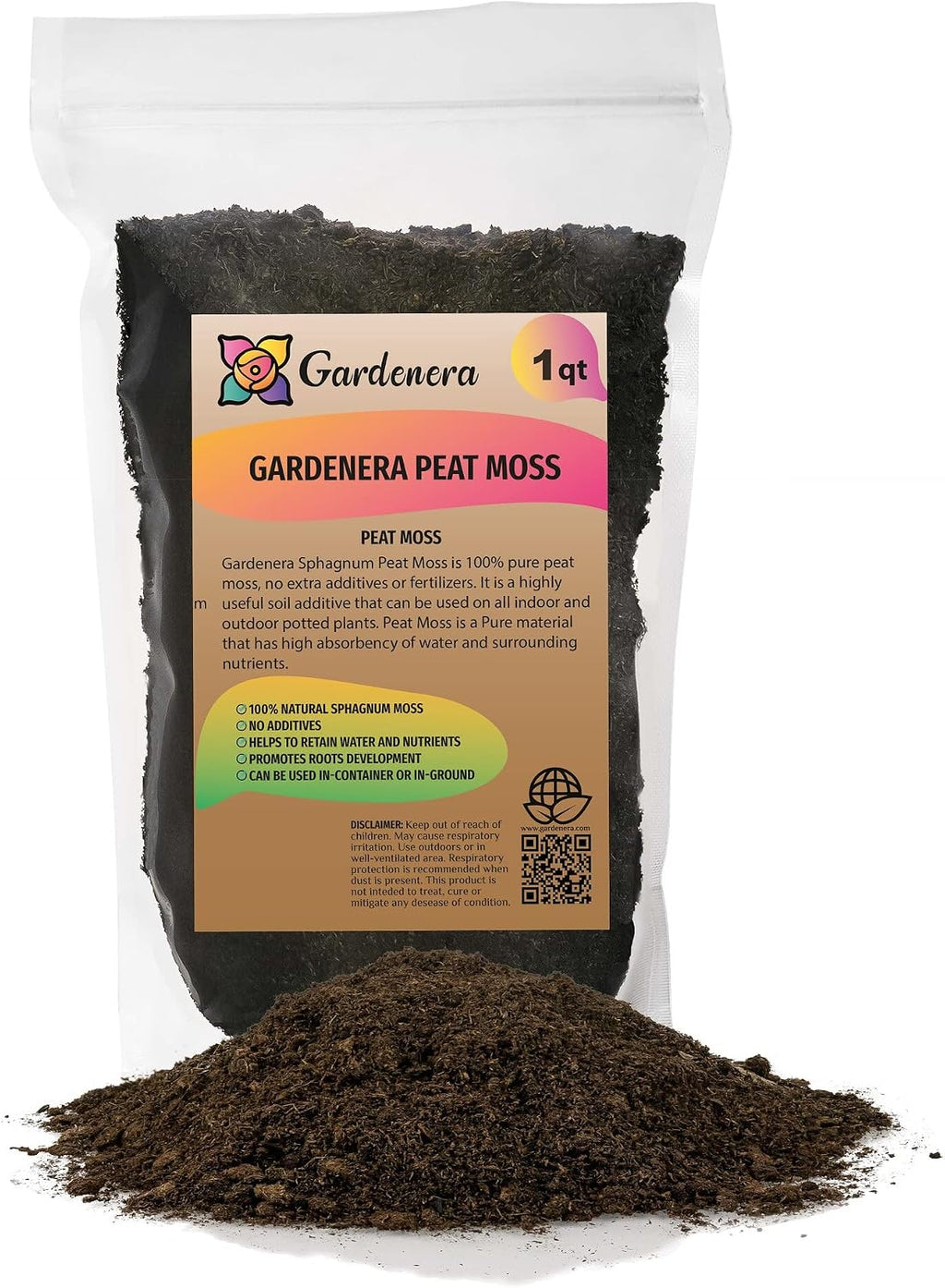 Premium Natural Sphagnum Peat Moss - Gardening Soil Amendment and Carnivorous Plant Soil Media by Gardenera (3 Quart