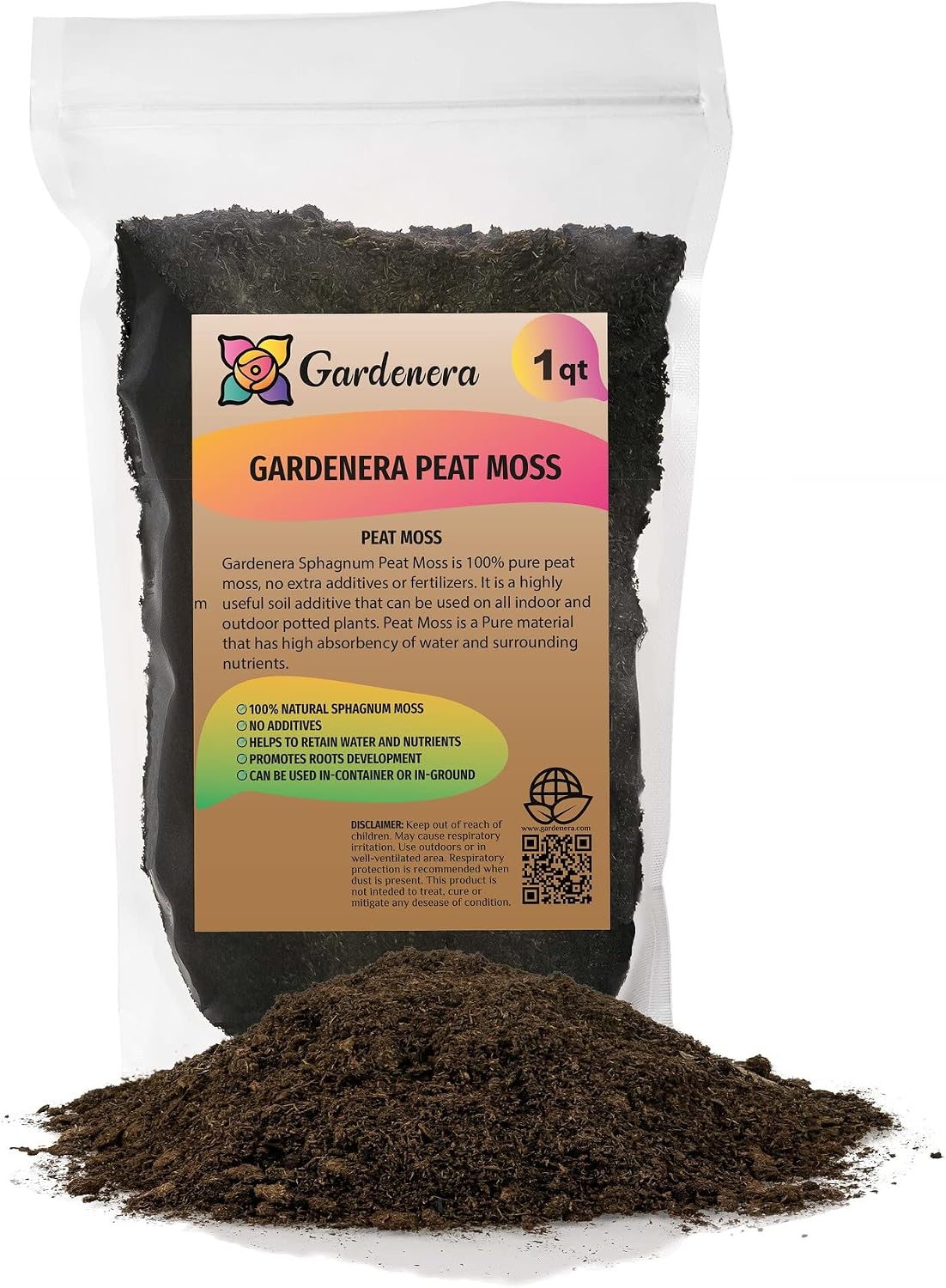 Premium Natural Sphagnum Peat Moss - Gardening Soil Amendment and Carnivorous Plant Soil Media by Gardenera (3 Quart