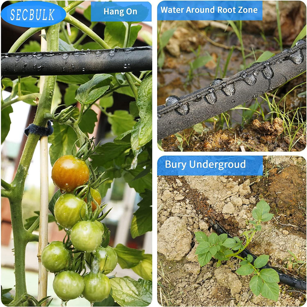 Secbulk 2026 Flat Soaker Hose 25 ft for Garden, 25' Linkable Drip Hose Diy Garden Irrigation System Saving 80% Water