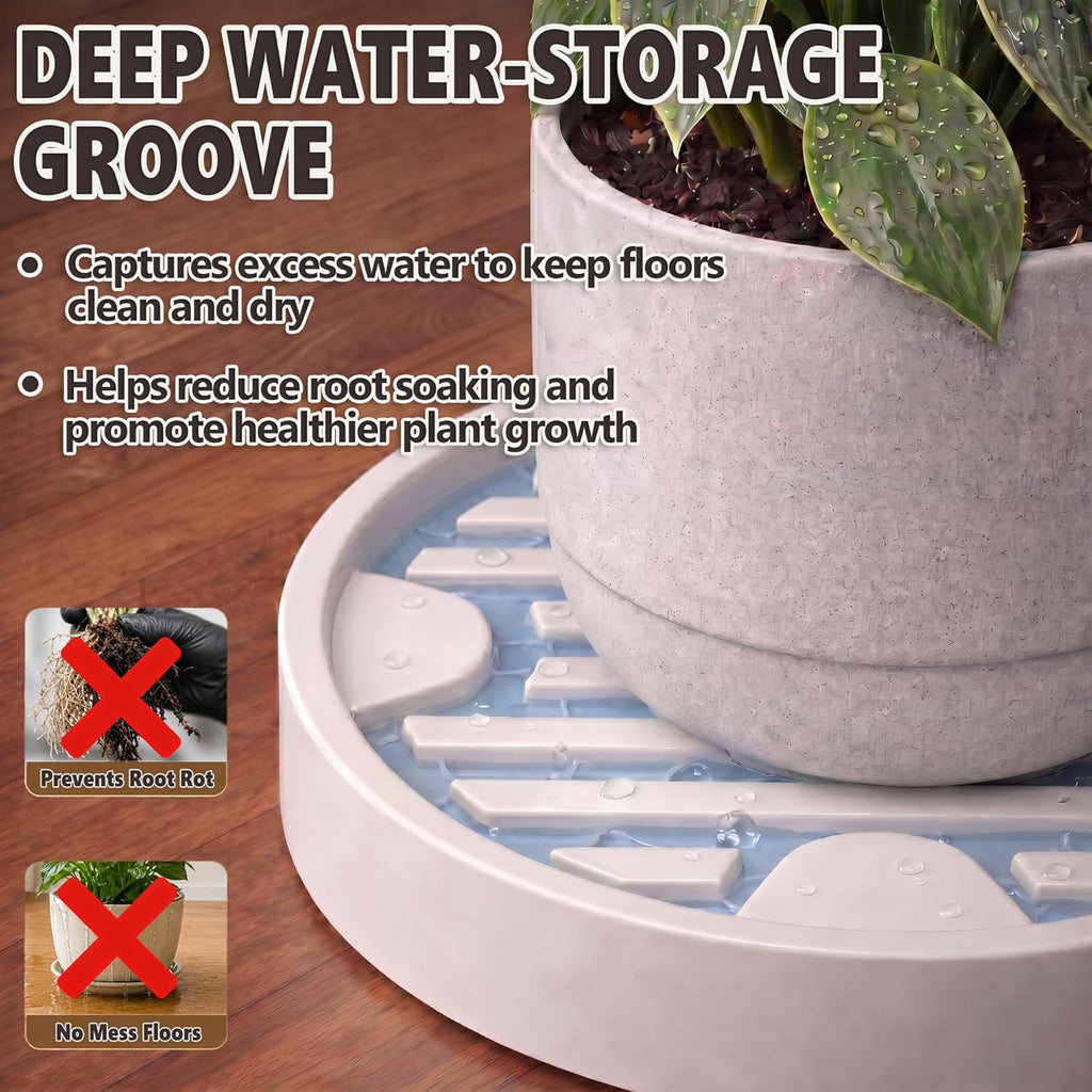 12Inch Plant Caddy with Hidden Wheels for Large Pots | 2Pack Plant Stands with Wheels, Heavy Duty Rolling Plant Base