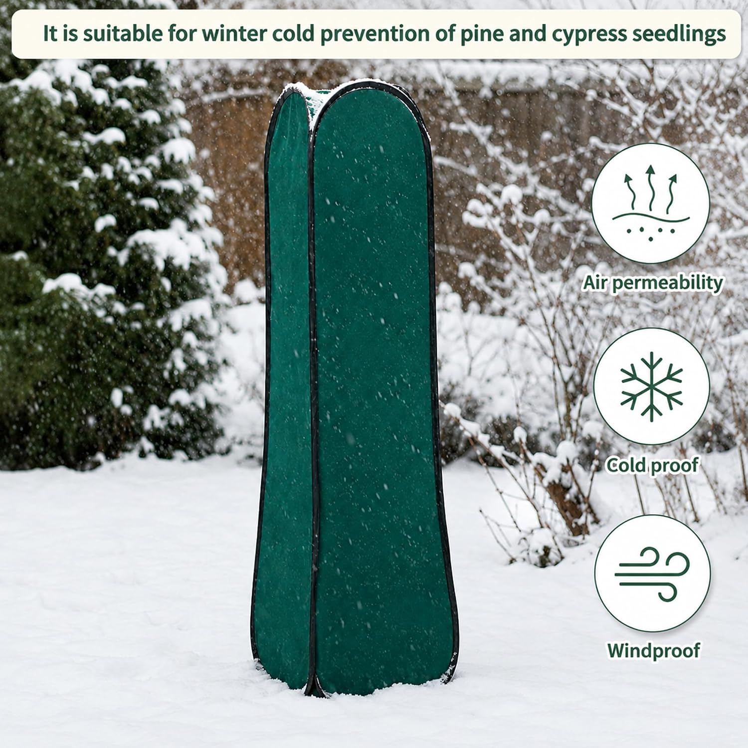 Pop Up Plant Cover Freeze Protection, Warm Winter Plant Protector Tent | 50'' x 16'' x 16'' Instant Shrub Frost Covers