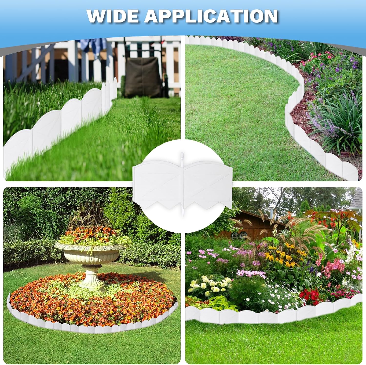 Vashly No-Dig 30Ft Landscape Edging, 6 Inch Tall Garden Edging Garden Edging Border, 30Pcs Flower Bed Edging Border