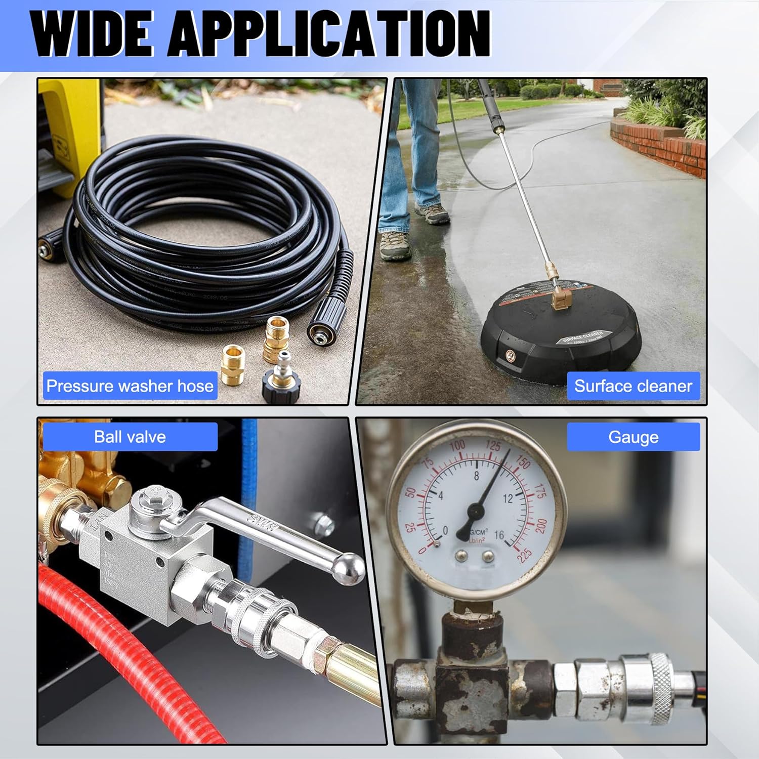 8 Pcs Quick Connect Pressure Washer Kit,M22-14 mm Swivel to 3/8" | Stainless Steel Quick Connector Adapter Fitting,3/4