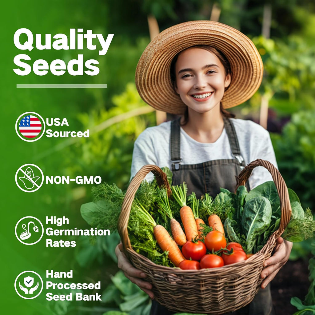 USDA Zone 4 Seed Bank, 32 Varieties Non-GMO Heirloom Vegetable Herb Seeds | Gardening Gifts for Women Men, Emergency