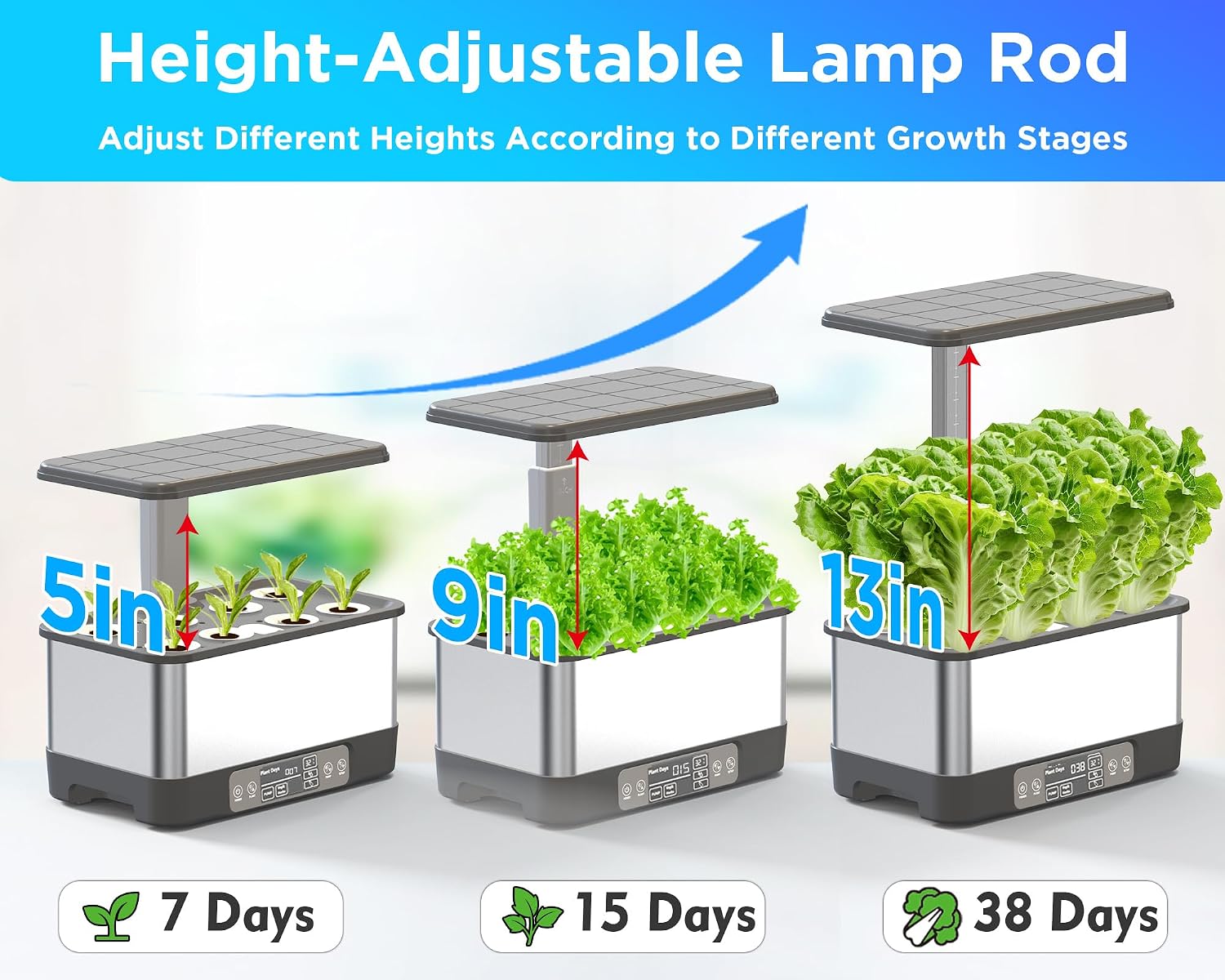 Hydroponics Growing System,Smart Indoor Herb Garden with Grow Light,8 Pods | In door Gardening System , APP & WiFi