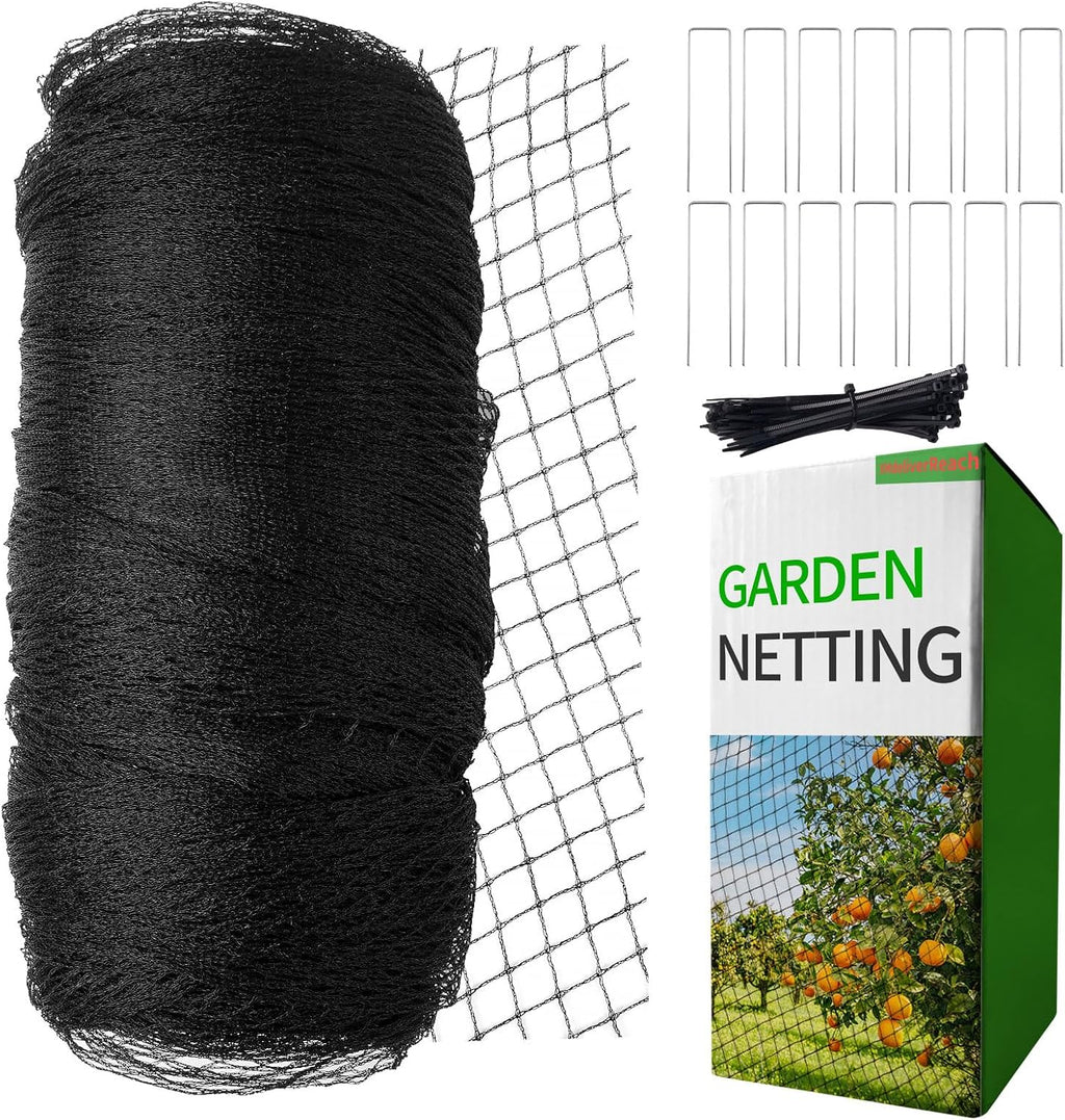 Garden Netting,7.5ft x 65ft Black Bird Netting Heavy Duty,Rabbit,Squirrels,Anti Birds,Larger