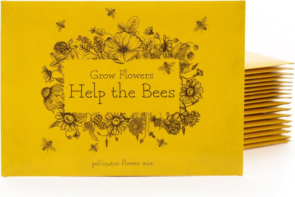 Bentley Wildflower Pollinator Mix, 25 Non-GMO Packets for Garden Planting, Non-Coated Flower Seeds to Grow Plants and