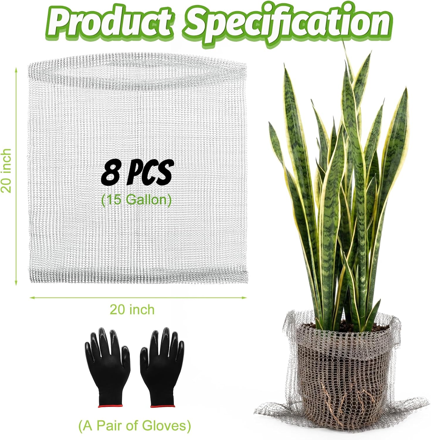 8 Pcs Gopher Baskets, 15 Gallon Root Guard Gopher Proof Stainless Wire Steel Baskets, Metal Fruit Protection Bags