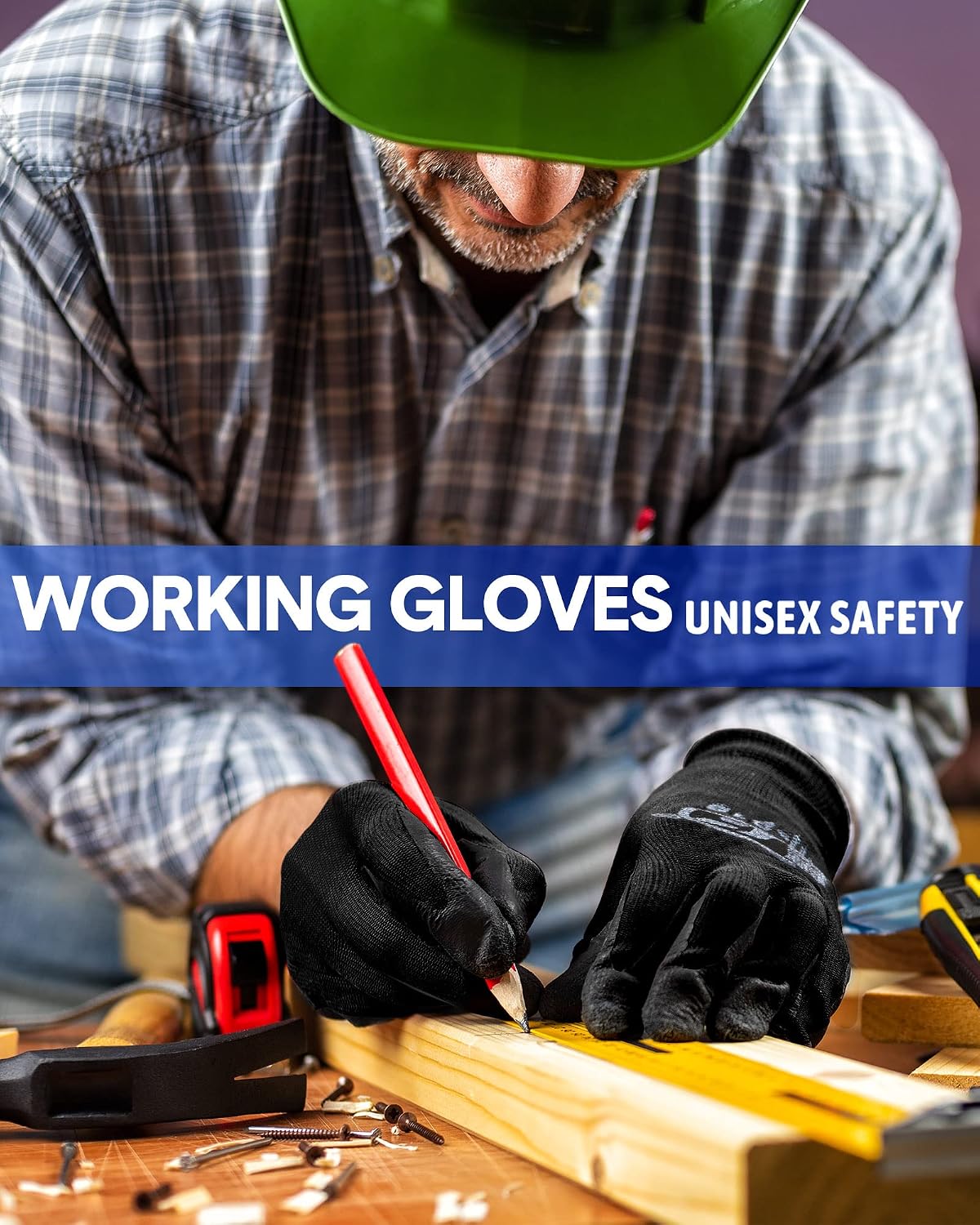 Honeydak 36 Pairs Garden Gloves Bulk for Men Women | Heavy Duty Work Gloves, Breathable Rubber Coated, Durable