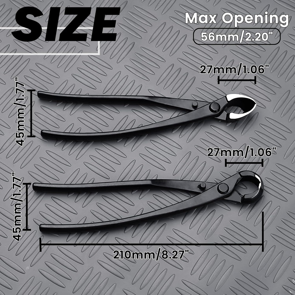 Bonsai Tool Set - 8" Concave Cutters and 8" Spherical Knob Cutters Carbon Steel Gardening Bonsai Pruning & Care Kit