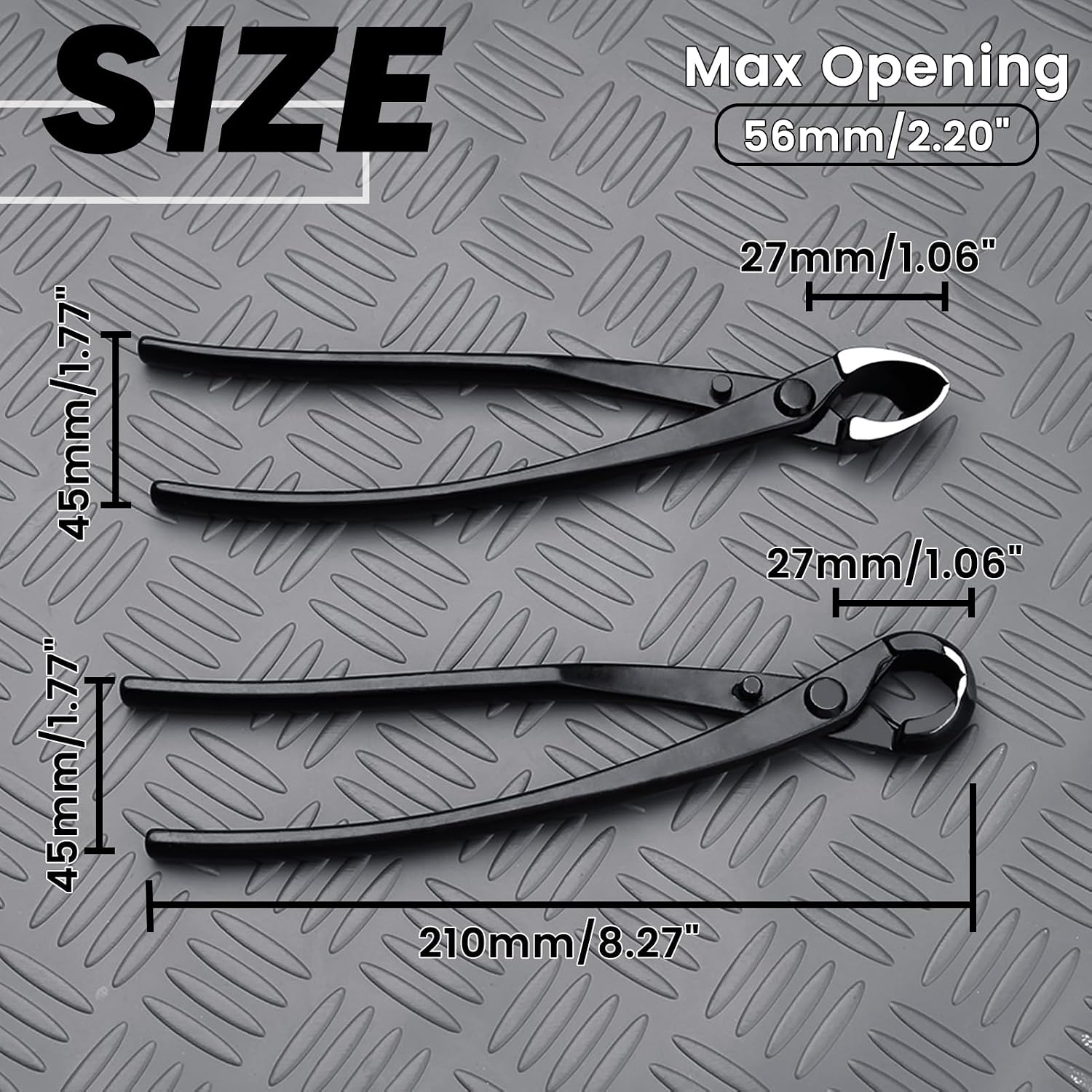 Bonsai Tool Set - 8" Concave Cutters and 8" Spherical Knob Cutters Carbon Steel Gardening Bonsai Pruning & Care Kit