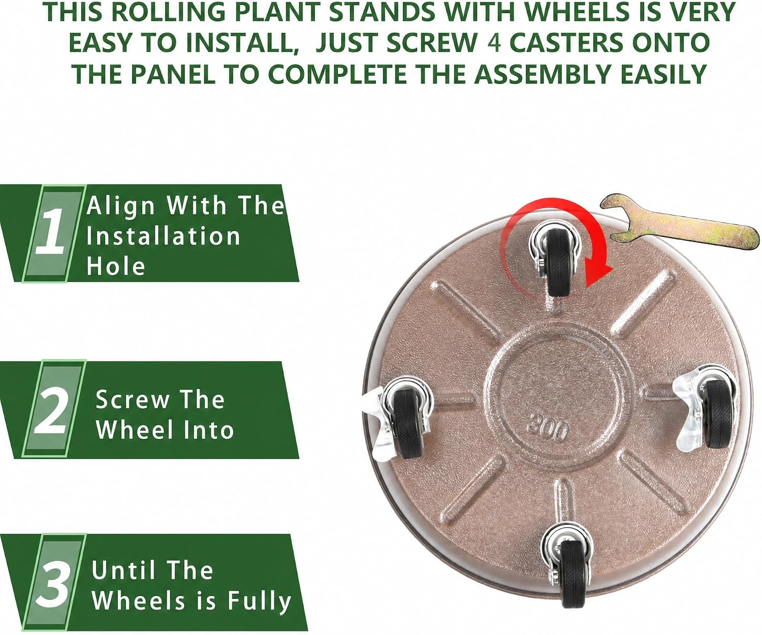 3 Pack Metal Heavy Duty Plant Caddy With Wheels 12 Inch, Round Plant Caddy Suitable For Outdoor and Indoor Mobile