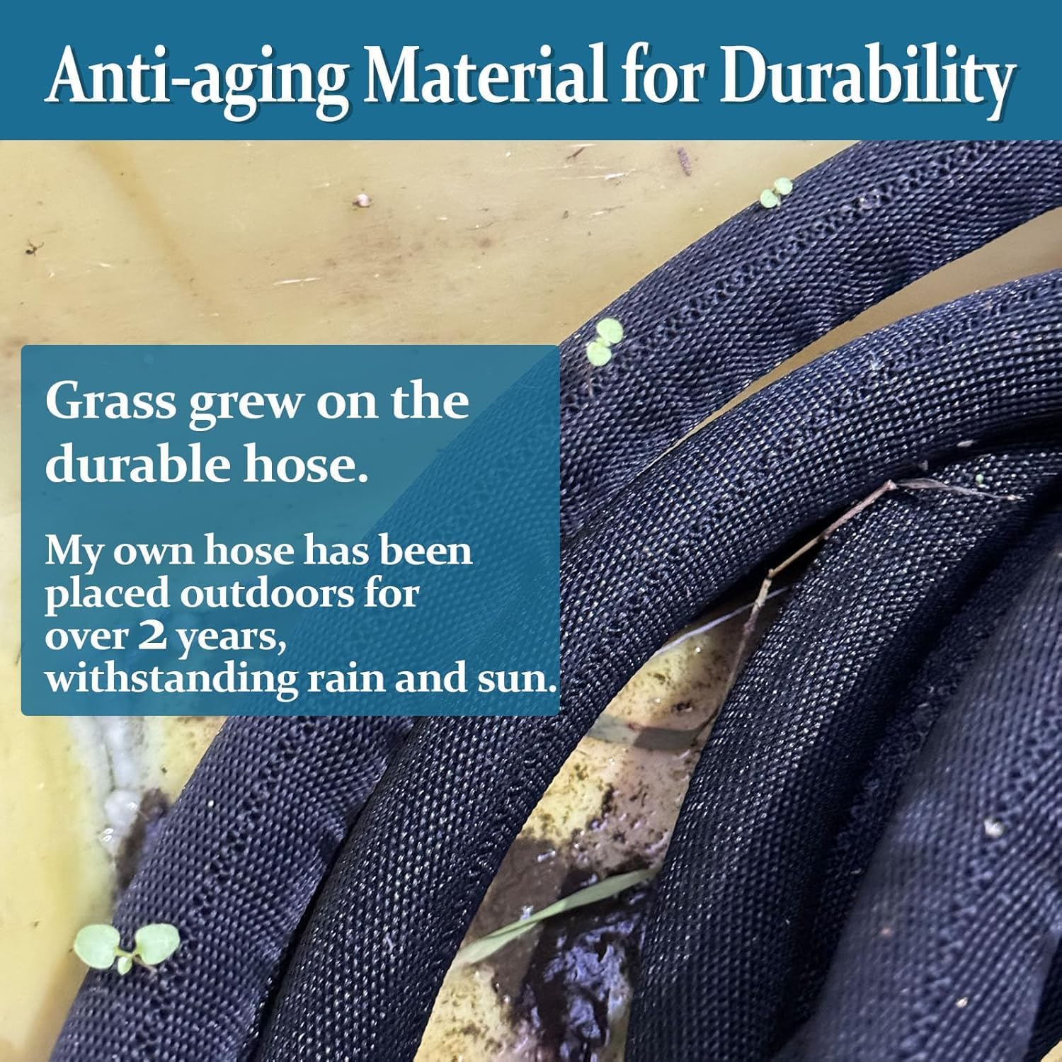 Garden Hose 50 ft, Made of TPE (BetterThan PVC/Hybrid Polymer), Lightweight yet Durable Water Hose with Ergonomic Grip