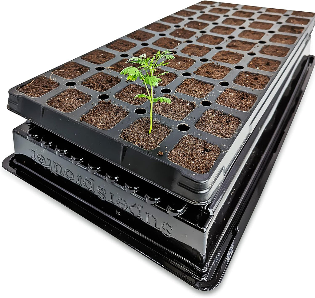 VPS OrganiPlug Hydroponic Seed Starter Plugs, 50 pcs in 1 Prefilled Tray, Rapid Root Planting Pods for Seedling, Clone