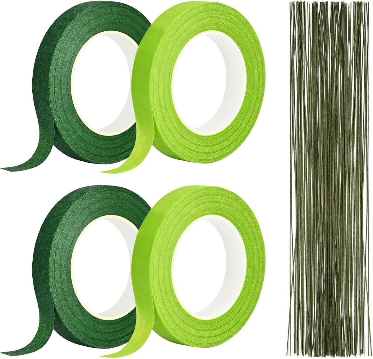 Floral Tape and Wire Kit, 1/2 Inch Tape and 22 Gauge Stems