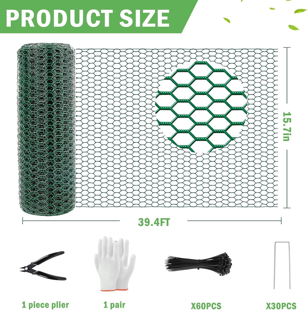 40Ft x 16In Plant Protectors from Animals, Plant Cages for Outdoor Plants | Wire Plant Protector, Thick Metal