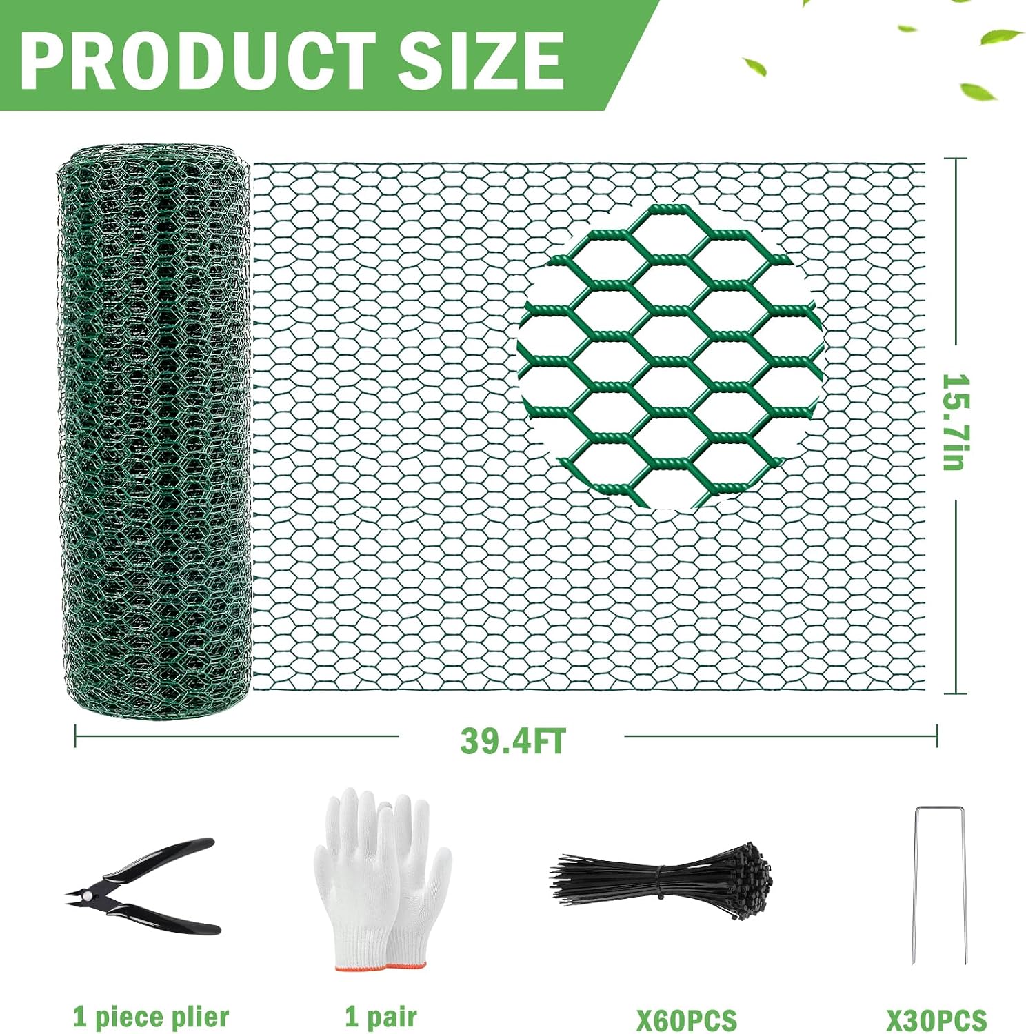 40Ft x 16In Plant Protectors from Animals, Plant Cages for Outdoor Plants | Wire Plant Protector, Thick Metal