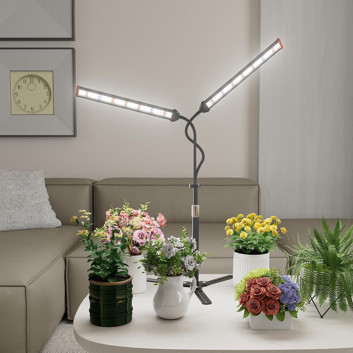 Grow Light for Indoor Plants,Height 10-32'' with Dimming & Timer | Full Spectrum Growing Plant Lamp with White Red Blue