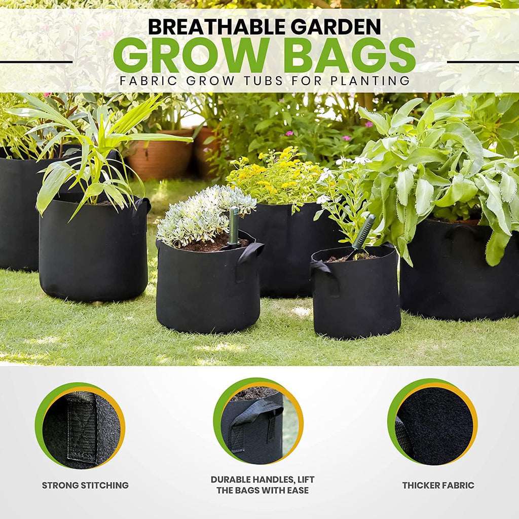Premium Fabric Grow Bags - 20-Pack 10 Gallon Planters for Fruit Trees, Vegetables, and Other Large Plants