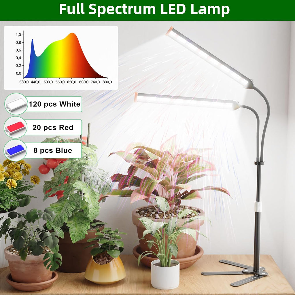 Grow Light for Indoor Plants,Height 10-32'' with Dimming & Timer | Full Spectrum Growing Plant Lamp with White Red Blue