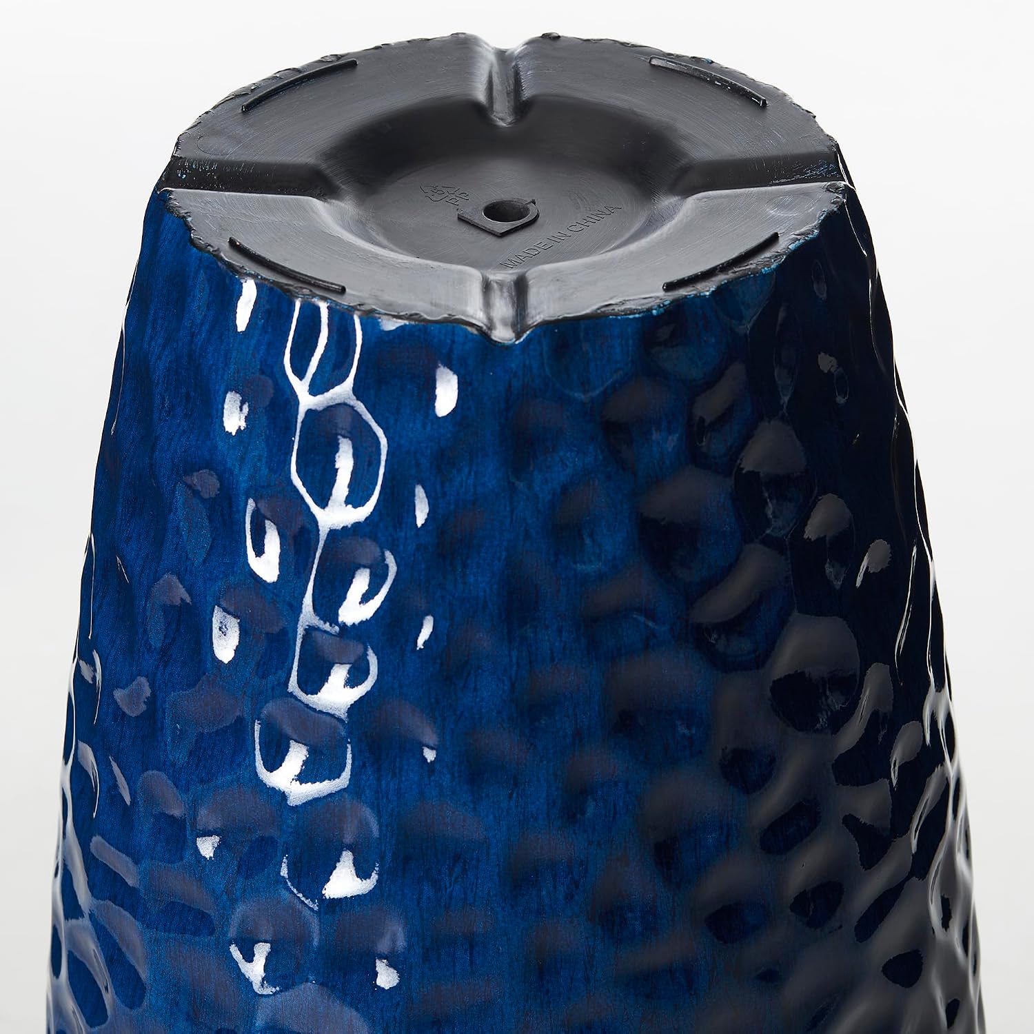 Glitzhome 23.75" H Oversized Tall Planter,Modern Set of 2 Honeycomb Textured Gradient Cobalt Blue Round Garden Plant