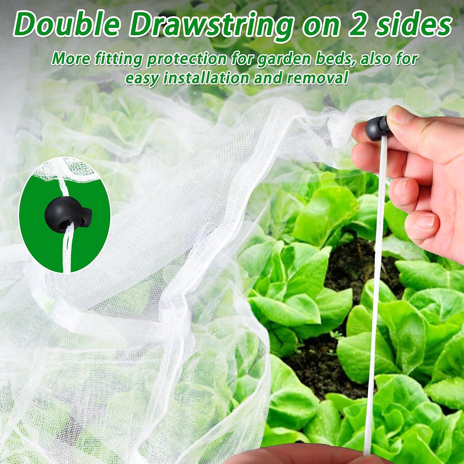 Garden Netting for Raised Beds, Plant Covers Garden Protection Bird Netting | 8x4FT Raised Garden Bed Cover, Ultra Fine