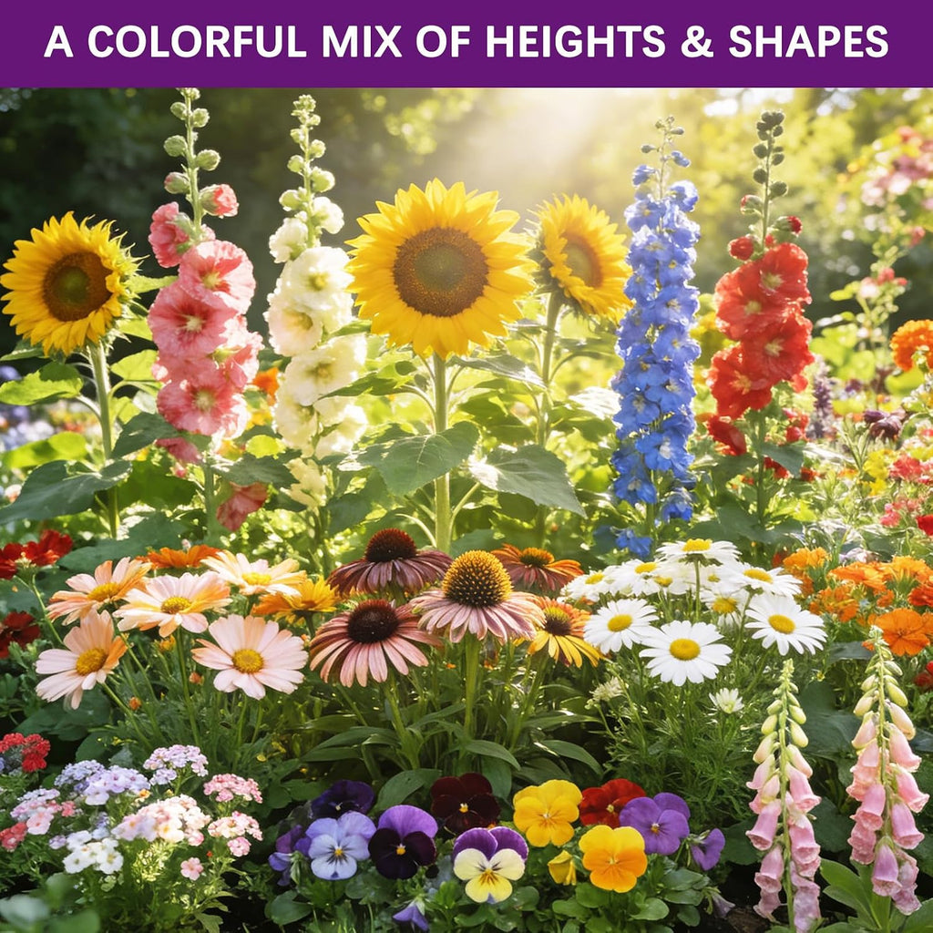 Wildflower Seeds Mix 1/2 lb, 19830+ Seeds Perennial& Annual 36 Varieties Flower Seeds for Planting，Non-GMO Heirloom