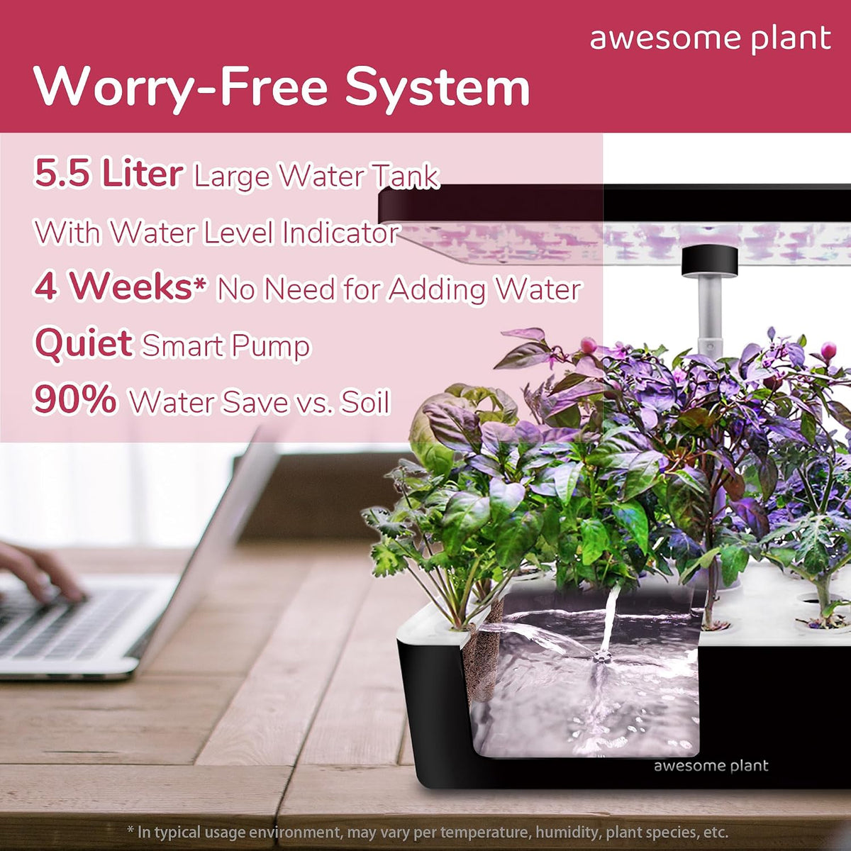 14Pro Hydroponics Growing System Kit (14 Pods), Large Indoor Herb Garden Kit with 5L Watertank, LED Grow Light, Perfect