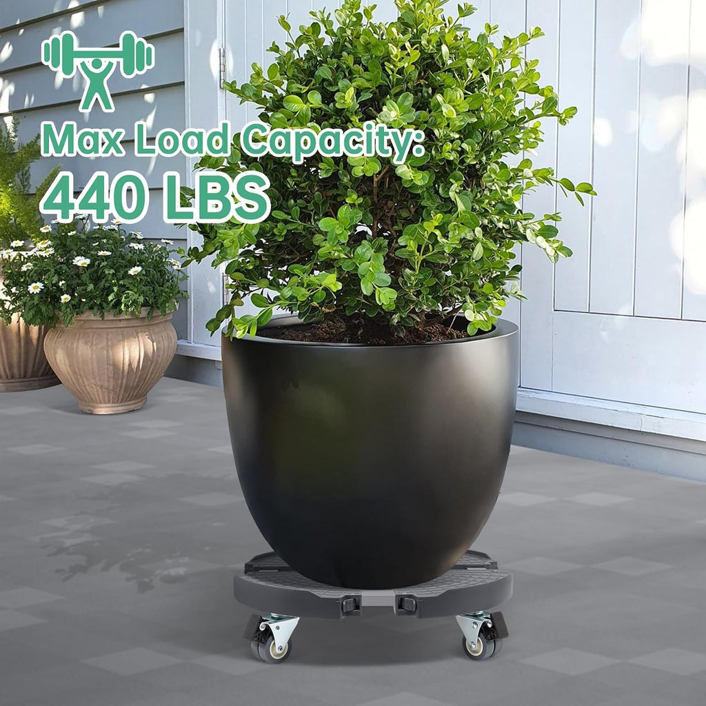W B D WEIBIDA Round Dolly with Wheels Heavy Duty, Adjustable Pot Dolly 16-20 Inch, Large Plant Mover Indoor Outdoor