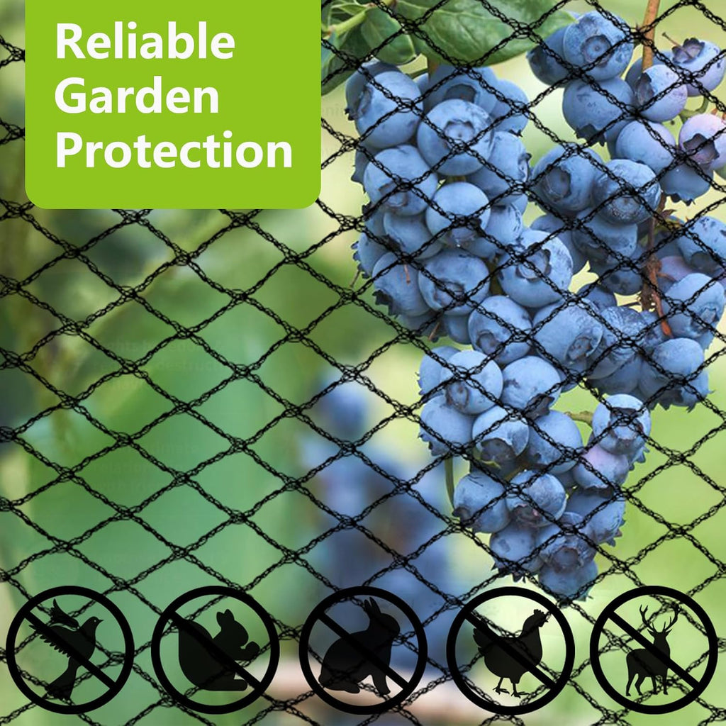 POYEE 25x25ft Bird Netting, 1/2 inch Mesh, Heavy Duty Garden Netting | Extra Strong Woven Mesh Netting for Fruit Trees