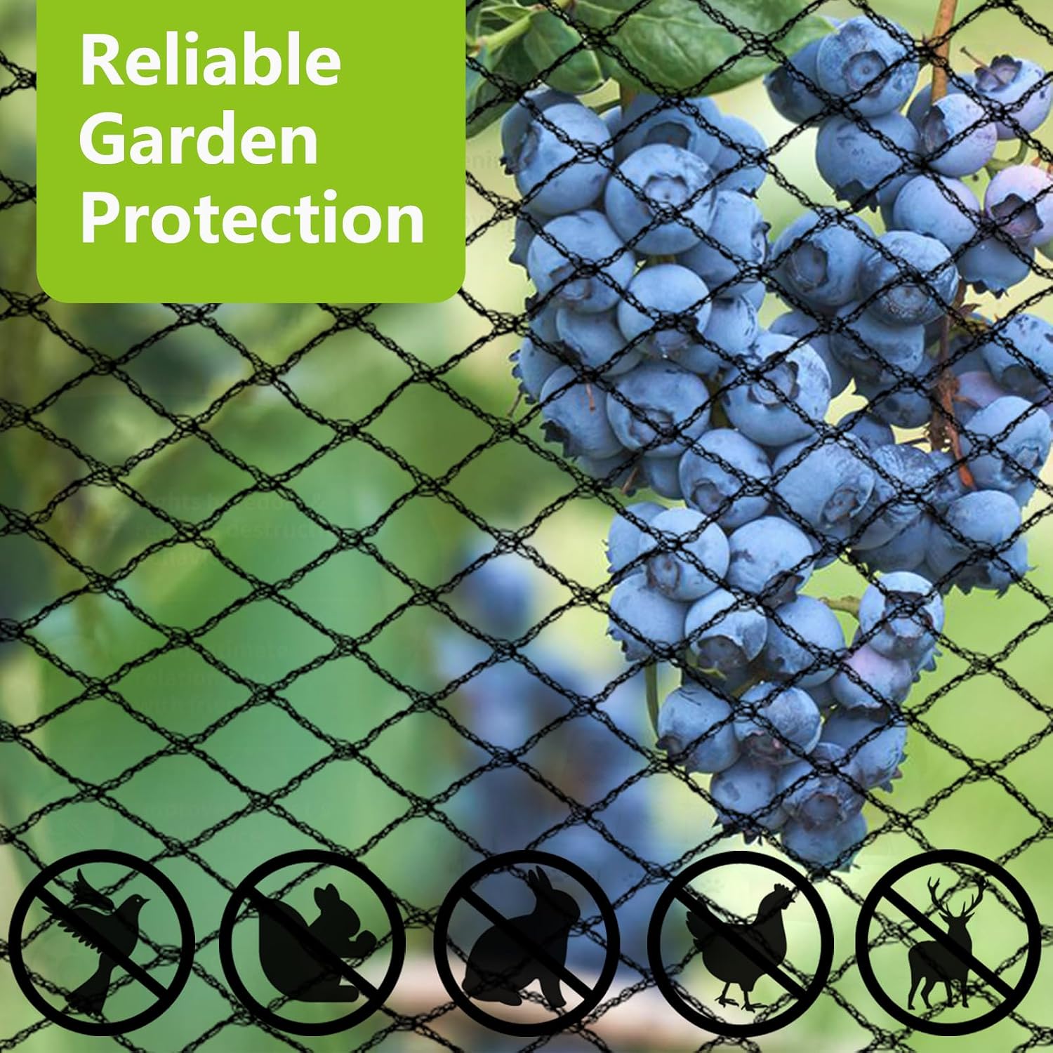 POYEE 20x30ft Bird Netting, 1/2 inch Mesh, Heavy Duty Garden Netting | Extra Strong Woven Mesh Netting for Fruit Trees