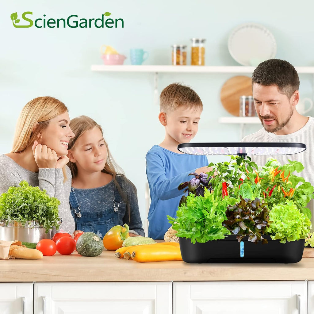 Hydroponics Growing System Kit 12 Pods Indoor Herb Garden with Grow Light | Hydrophonic Planter with Automatic Timer