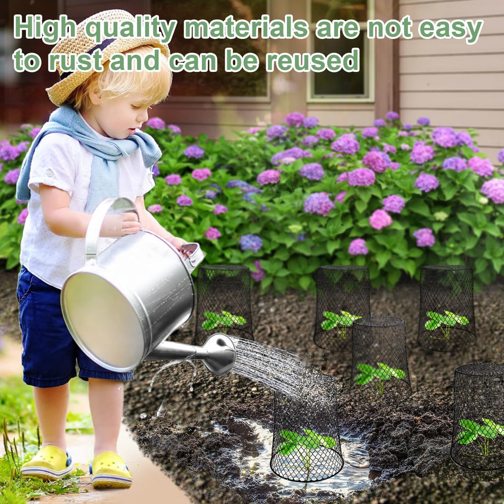 10 Pcs 6.8"×7.4" (Multiple Sizes/Quantities Available) Seedling Plant Protectors from Animals, Chicken Wire Plant Cage