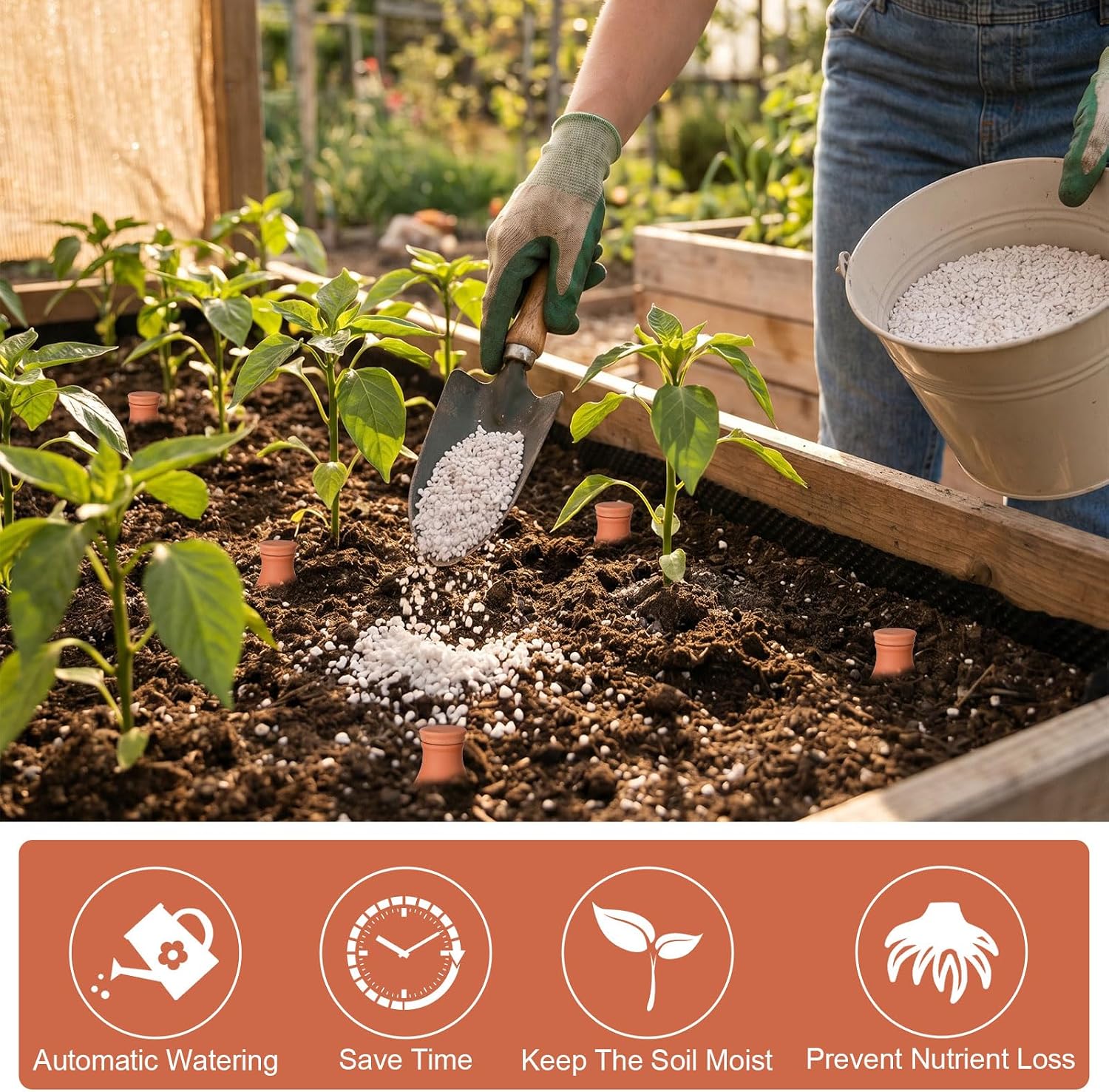 DoubleFill 4 Pcs 10, 16, 24 oz Ollas Terracotta Watering Pots Self Watering Planter Insert Terracotta Globes Clay for