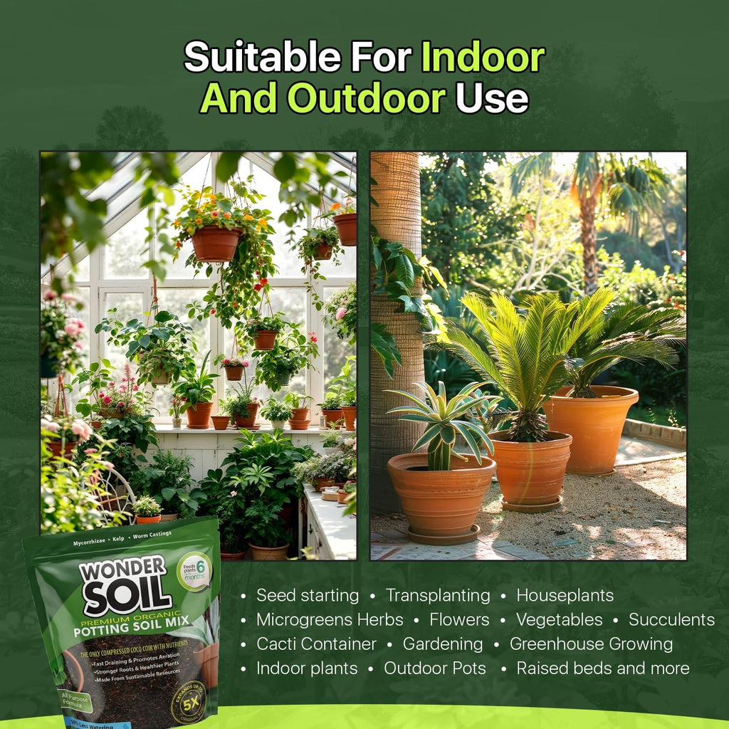 Organic Potting Soil | 12 QUARTS of Ready to Plant Coco Coir Fully Loaded with Nutrients | 3 LBS Bag Expands to 12