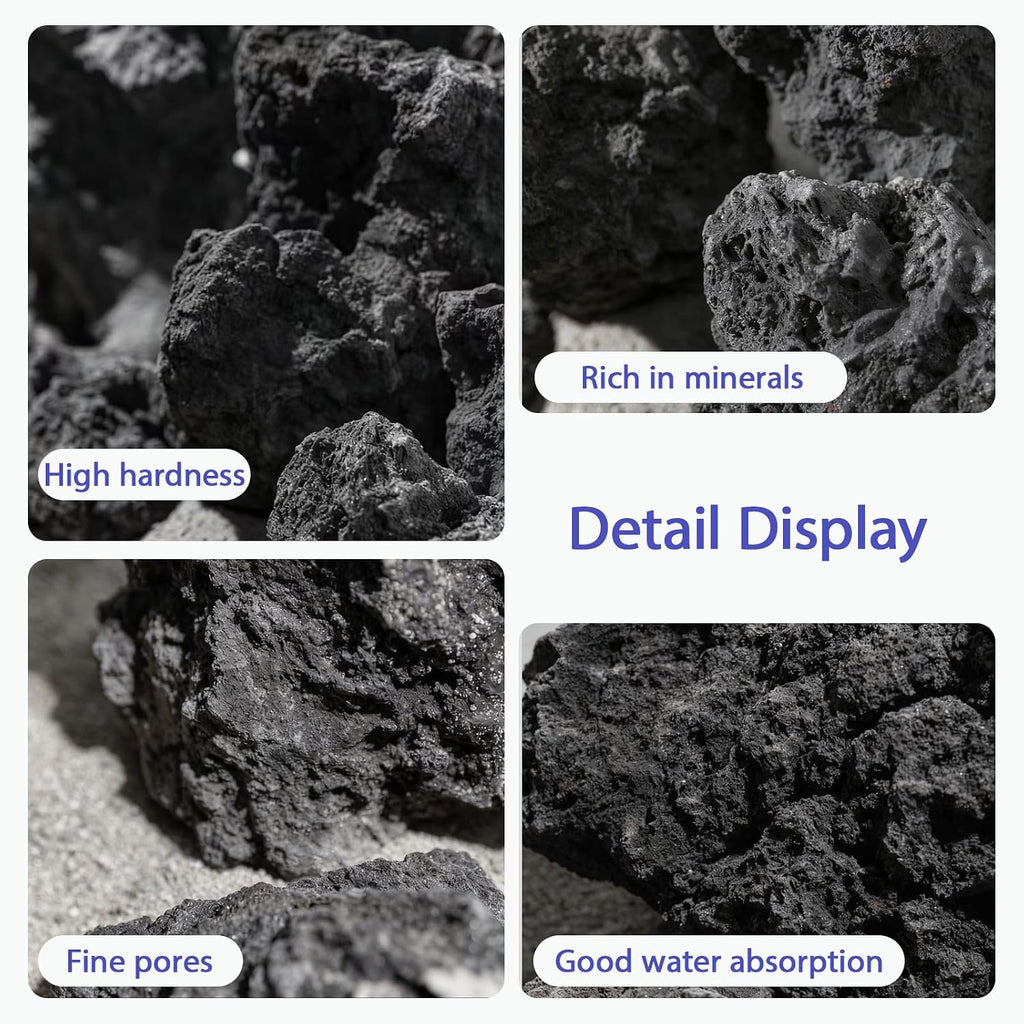 Volcanic Lava Rocks for Fish Tanks Bonsai Fire Pits Aquarium Rocks for Aquascaping,Terrariums,Bonsai,Garden Landscaping