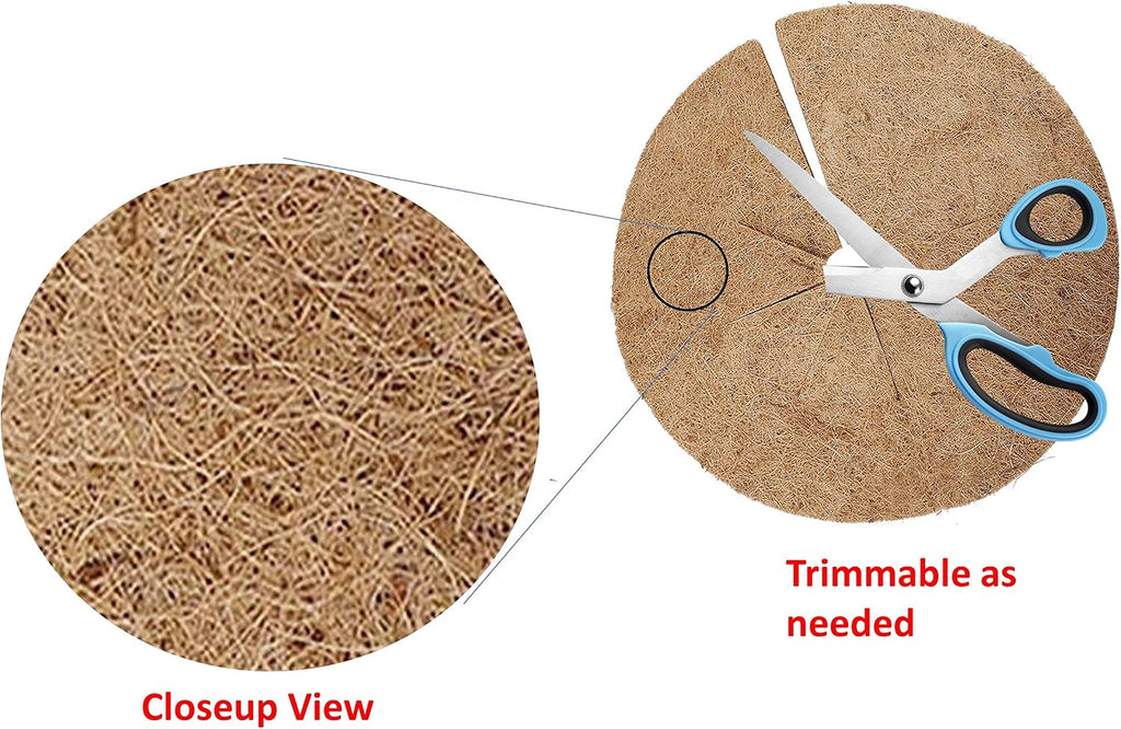 Deepthi 24-Inch Coco Coir Mulch Mats – Pack of 3 Natural Coconut Fiber Discs – Tree Ring Guards, Pot Covers, Sapling