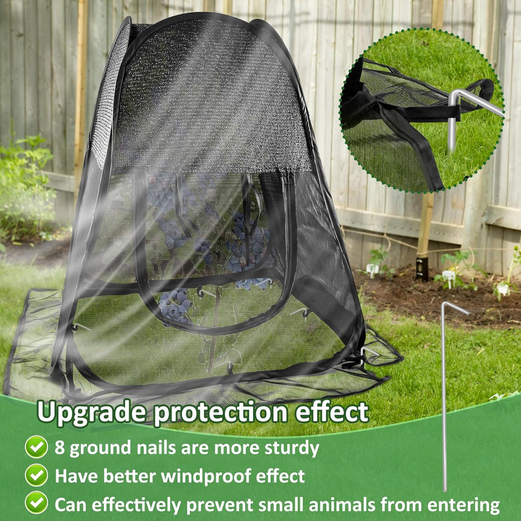 2pack Pop up Plant Shade Tent, Plant Shades for Outdoor Plants Mesh Plant Cover with 8 Stakes Pop up Sunblock Shade