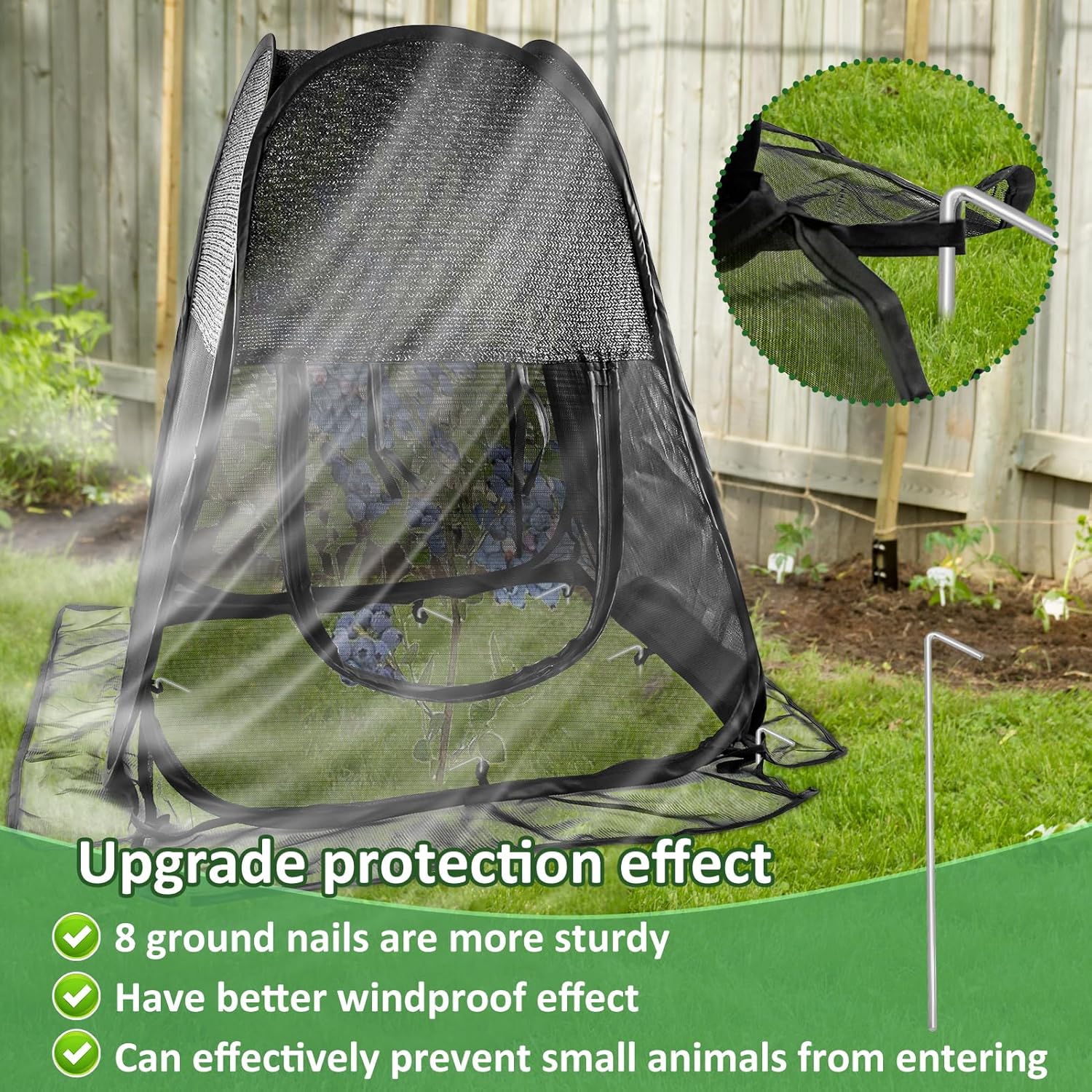 2pack Pop up Plant Shade Tent, Plant Shades for Outdoor Plants Mesh Plant Cover with 8 Stakes Pop up Sunblock Shade