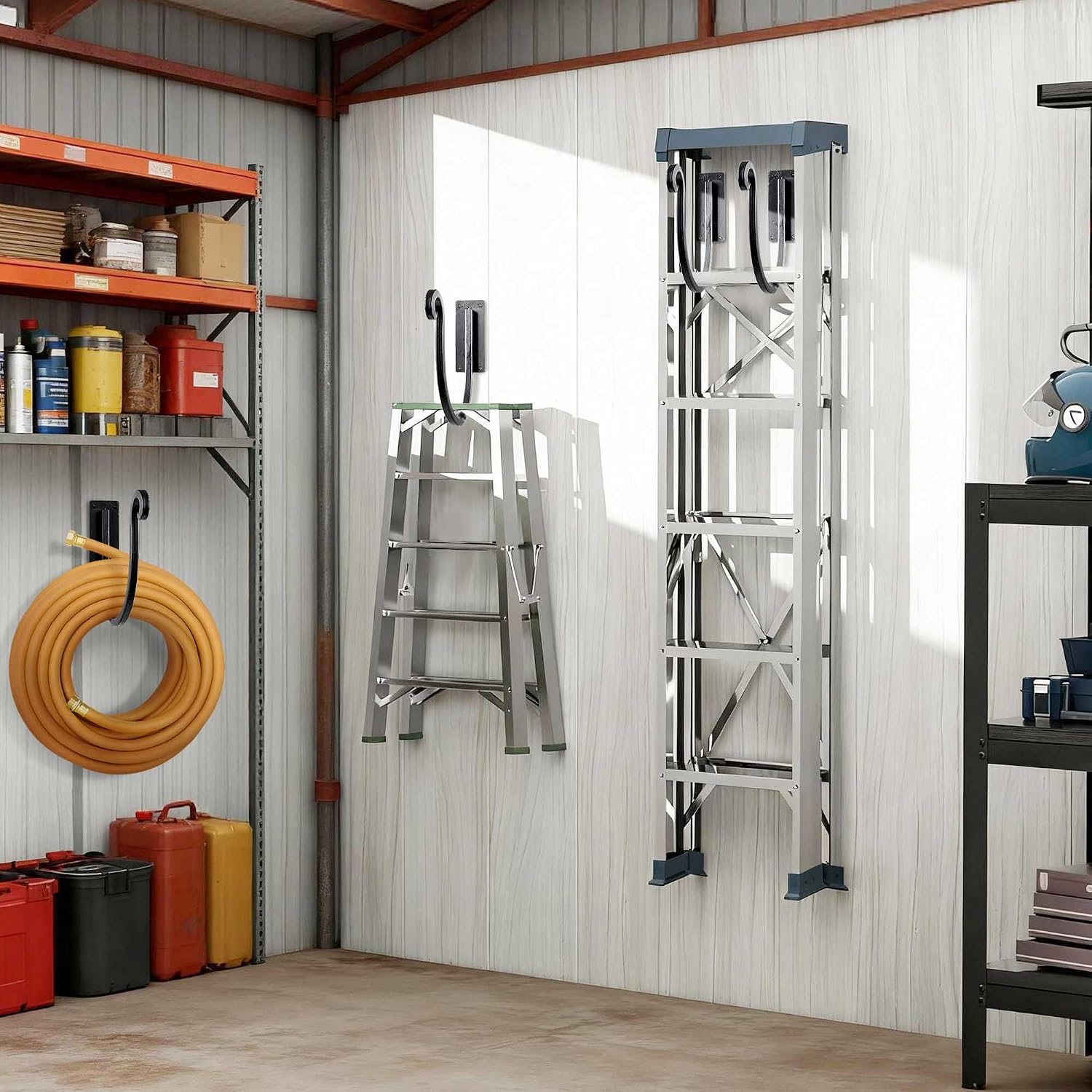 Hose Holders Wall Mount: 2PCs 8-Inch Heavy-Duty Garden Hose Hangers Outdoor | Metal Hand-forged Hose Racks Mount
