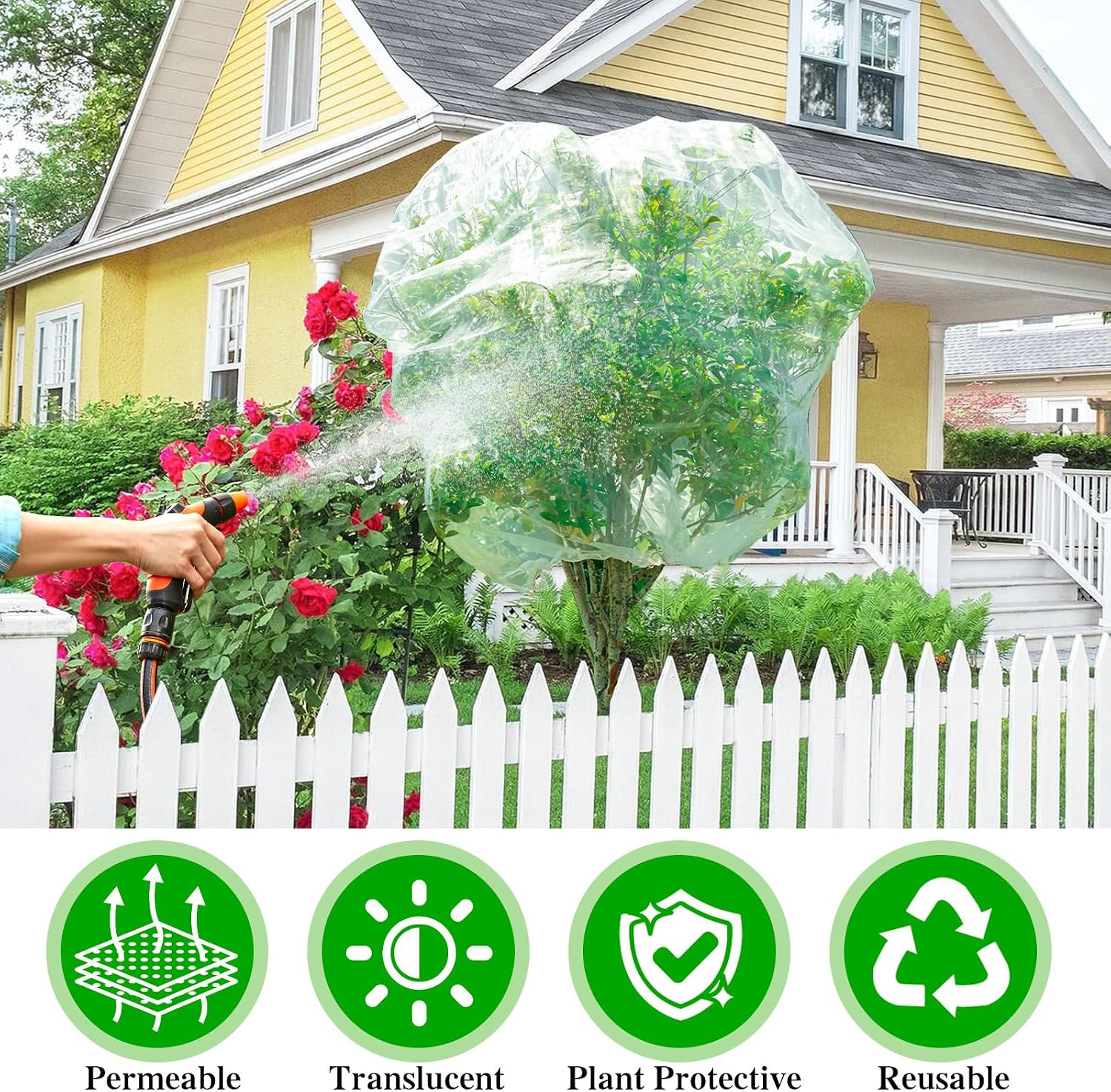 2Pcs Garden Netting Pest Barrier with Drawstring, 6.56x 6.56FT Bird Netting | Bird Netting for Garden Protection