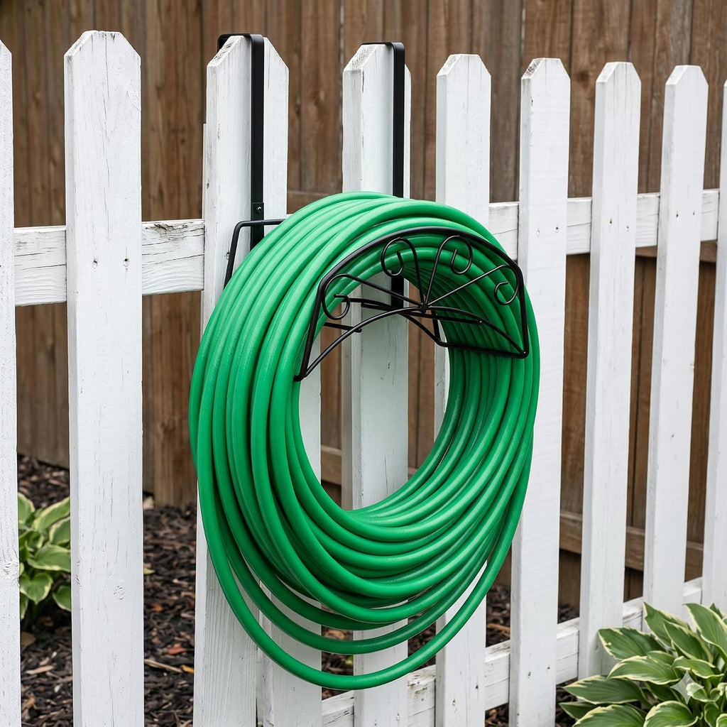 Garden Hose Holder, Water Hose Holder,Sturdy Hose Reel Holds, Metal Water Hose Stand for Outside -Wall Mount Or Hanger