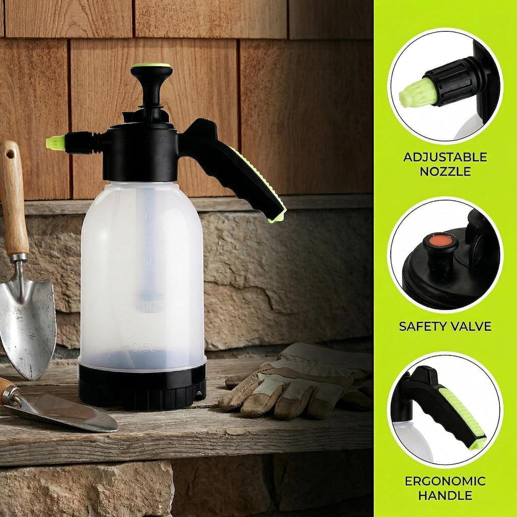 2 Pack 0.5 Gallon Hand held Garden Sprayer Pump Pressure Water Sprayers, Multi-Purpose Hand Sprayer for Lawn, Garden