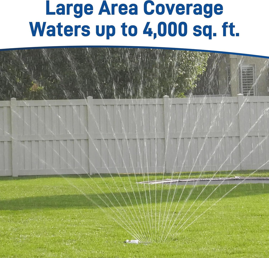 Orbit 56281 Oscillating Water Sprinkler for Lawn and Garden with Metal Base and Custom Pattern Dial (Waters up to 4,000