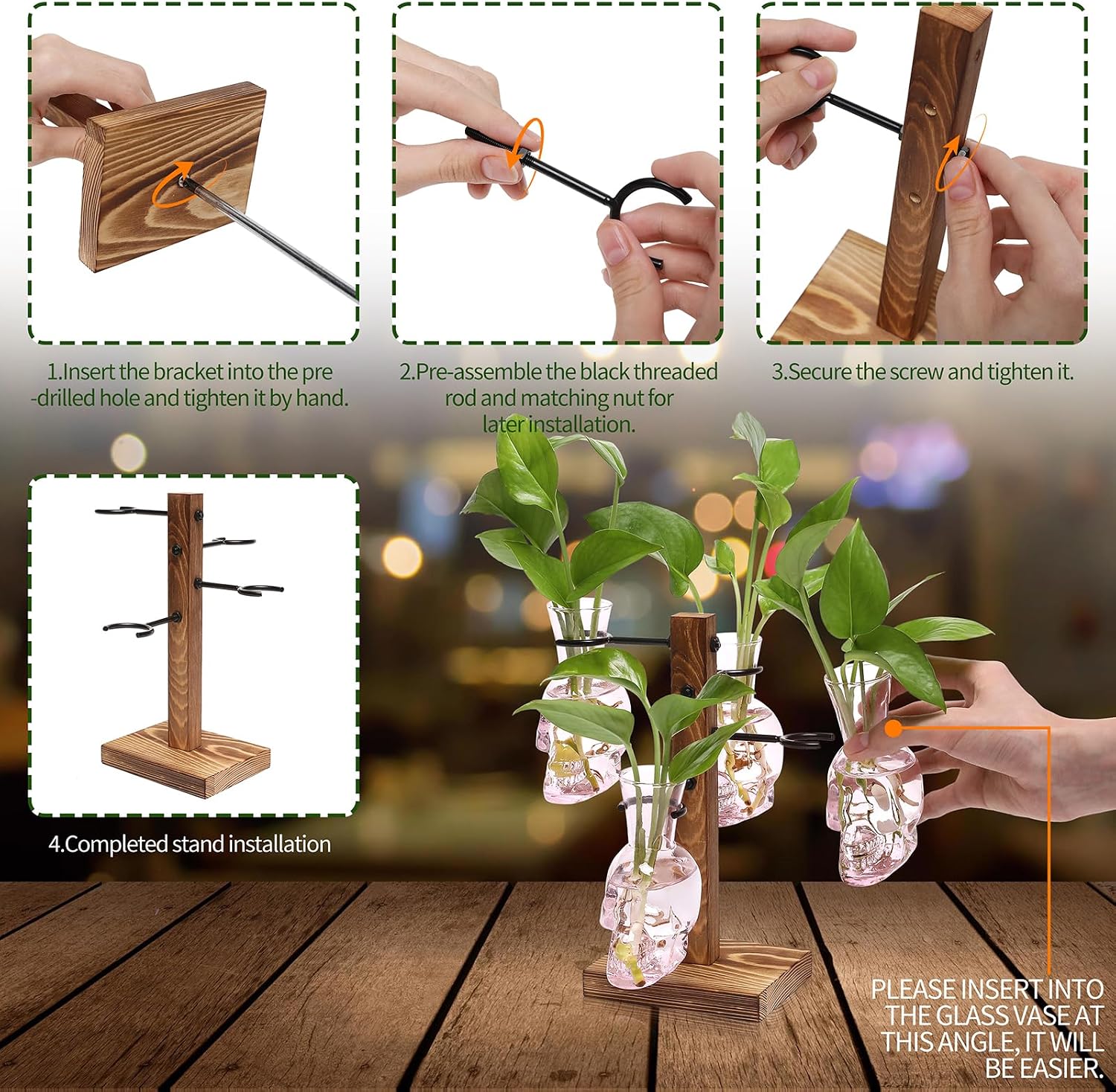 Plants Propagation Stations Skull Glass Propagation Birthday Gift for Women | Garden Plant Lovers - 4 Skull