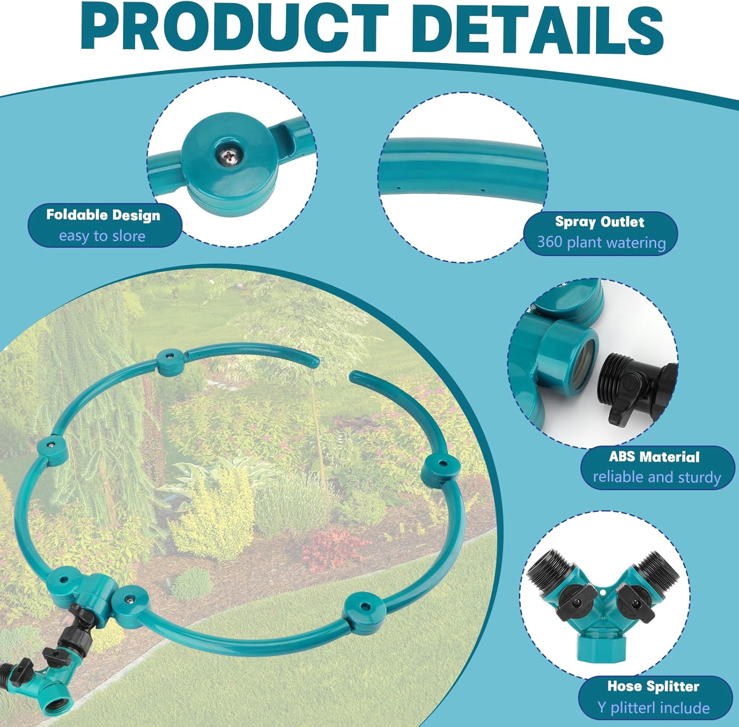 2Pcs 360° Tree Water System Tree Watering Ring 20 Inch Circle Sprinkler and Irrigation System Targeted Water with Y