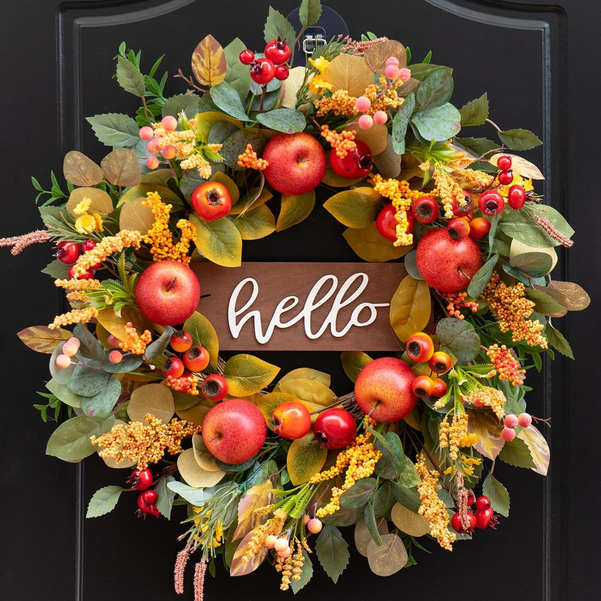 24" Real Touch Norfolk Pine Wreath, Faux Christmas Wreath for Front Door