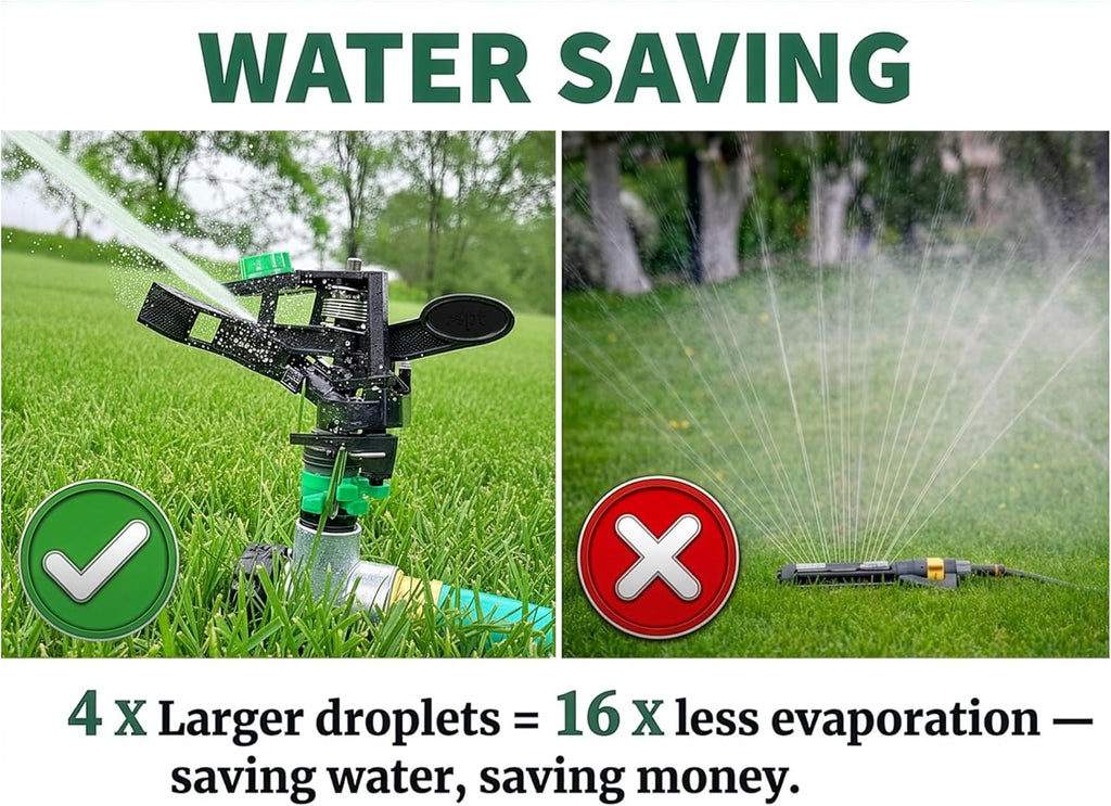 APT Sprinklers for Yard Lawn & Garden| 80 to 5800 Sq Ft Adjustable (2-Pack) | Pulsating impact Rotating Custom Pattern