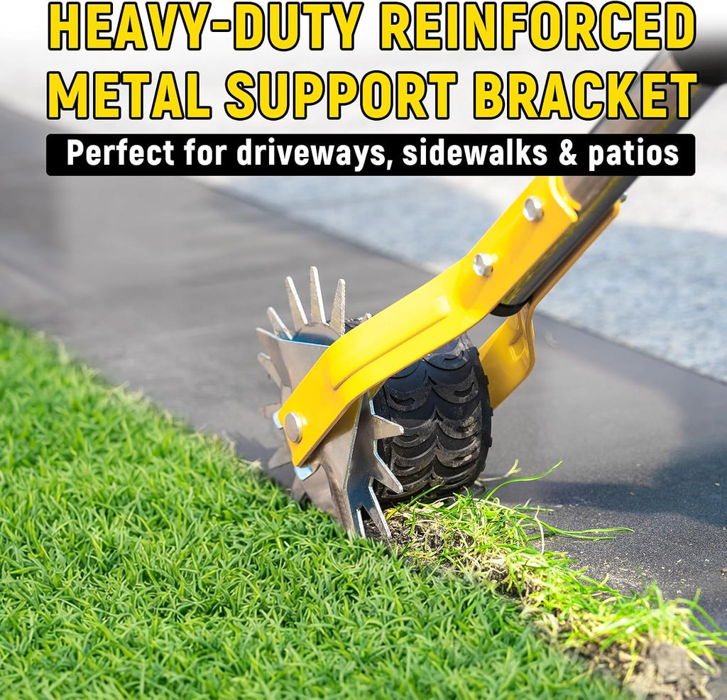 Manual Edger Lawn Tool, 75 Inch Wheel Rotary Edger for Lawn with Extra-Wide Wheel, Grass Edge Trimmer with Adjustable